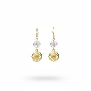 Chic Gold and Silver Floral Earrings